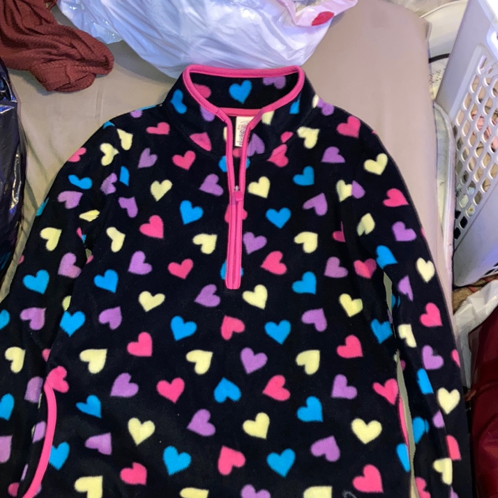 Colorful heart jacket. Brand is faded glory. Size Xl juniors.